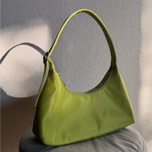 Lime green nylon shoulder bag